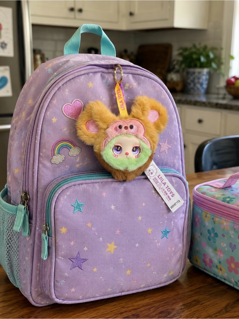 🌞Labubu Liila's Garden Tea Party Keychain Kiwi Monkey